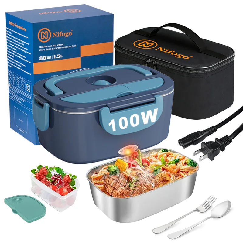 Portable Food Warmer - 100W Electric Heating Lunch Box 1.5L,