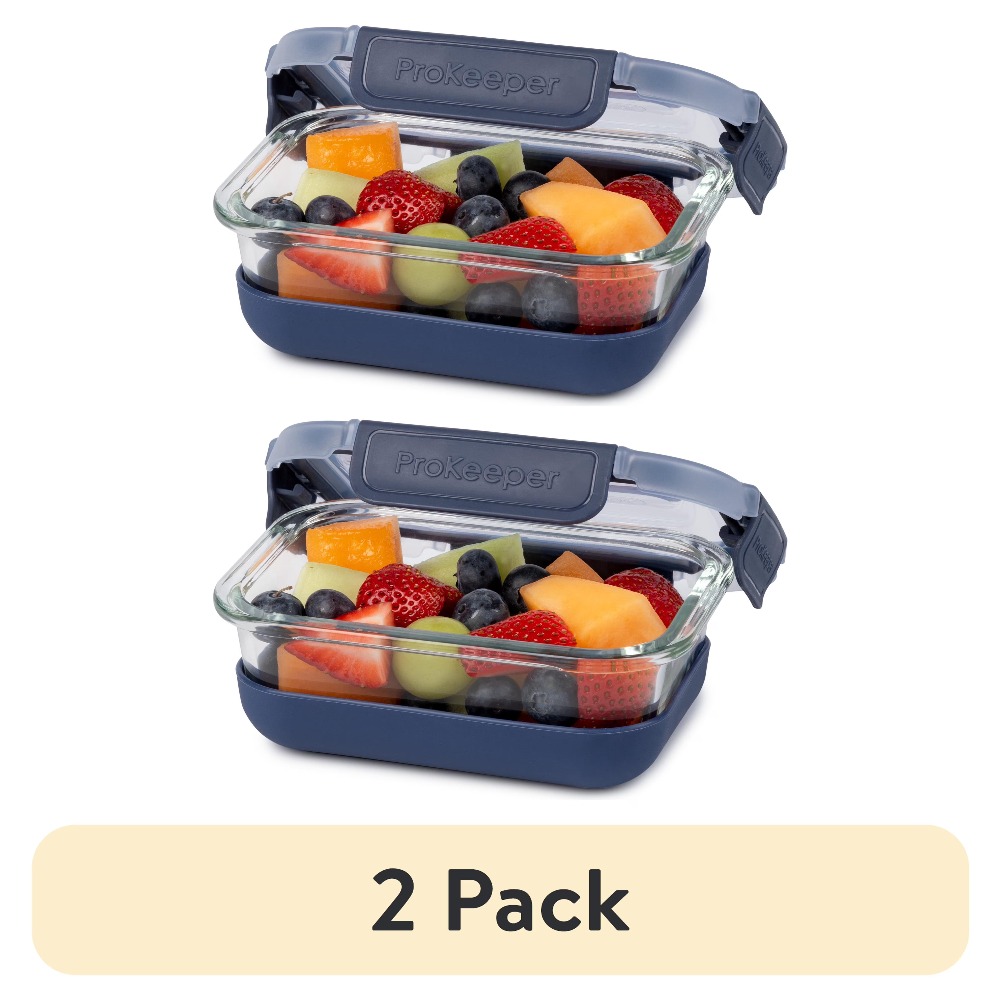 Food Storage Containers Glass - 2 Pack 1.6 Cup Glass Food