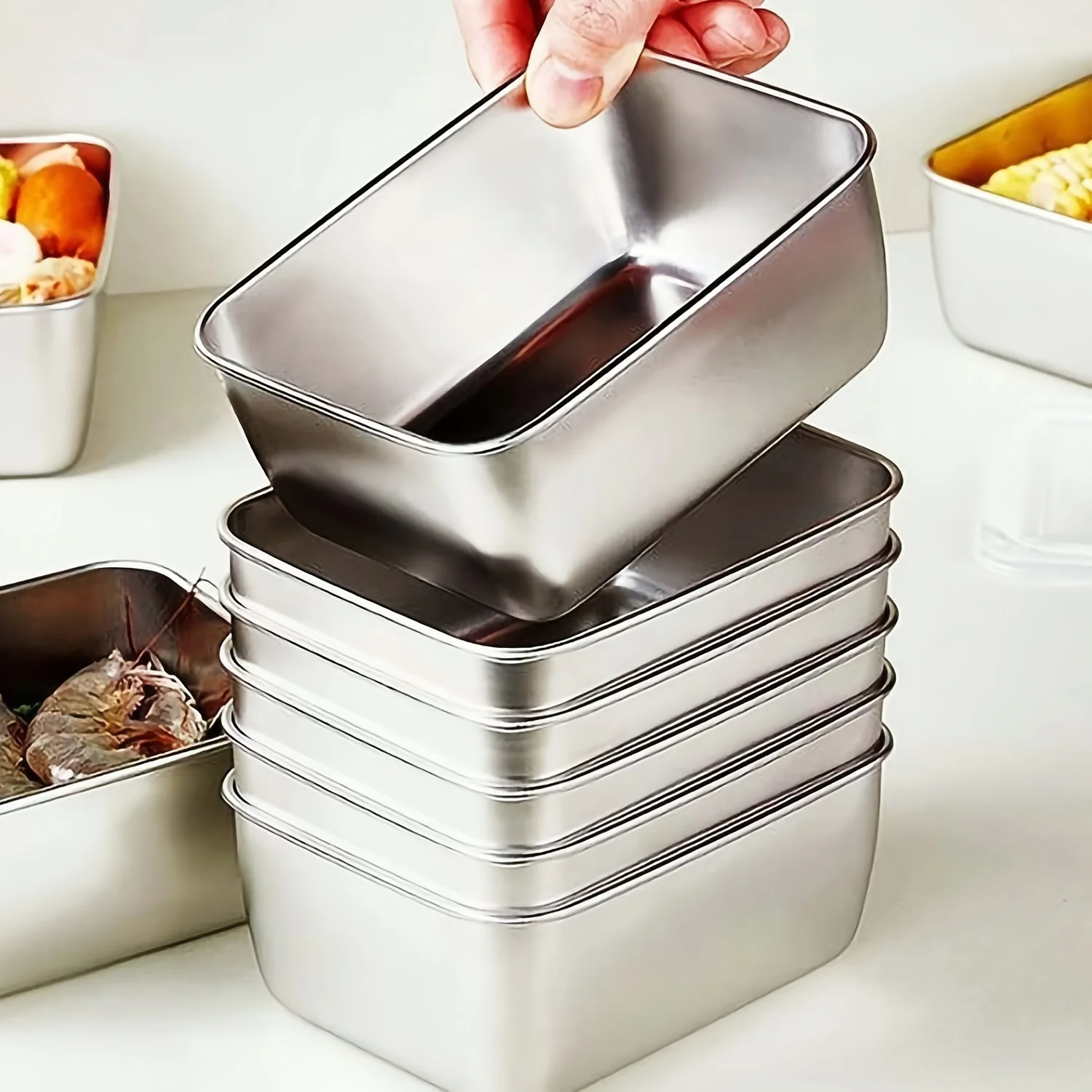 Food Storage Aluminum - Stainless Steel Food Storage Containers Set