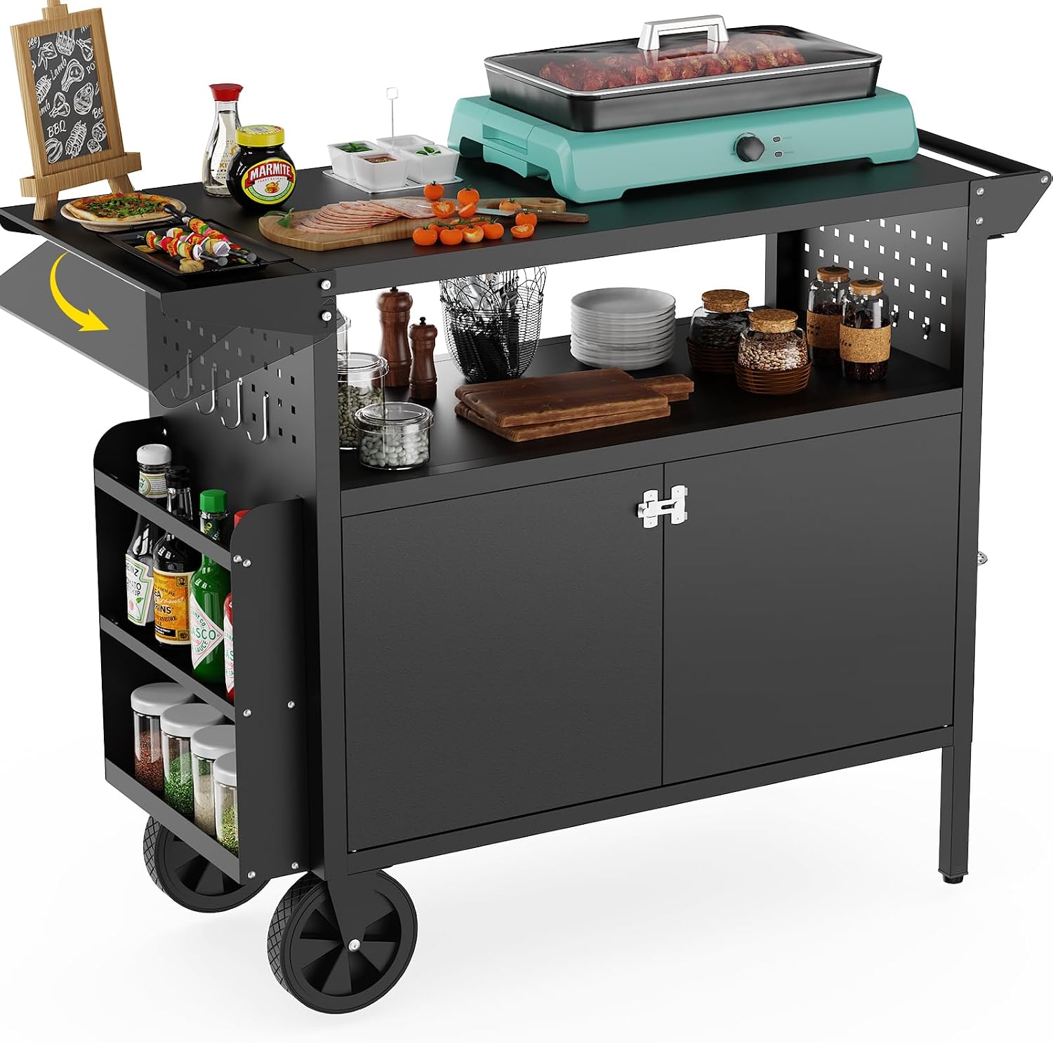 Food Storage For Room - Outdoor Grill Cart Table With Storage
