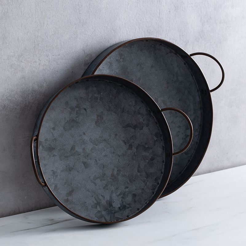 Food Storage For Restaurant - European Retro Round Iron Plate with