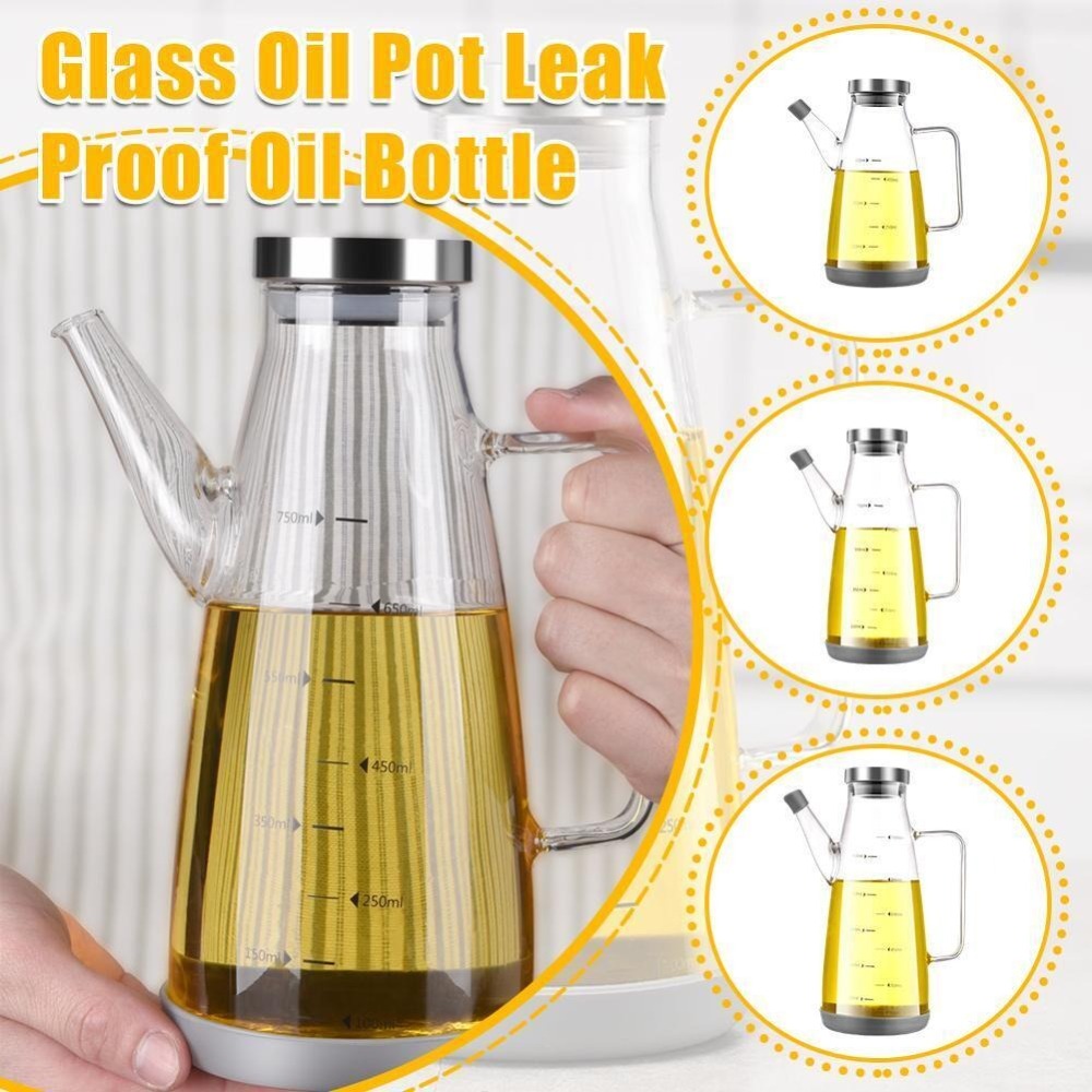 Food Storage Glass Containers Large - New Food-grade Oil Dispenser Bottle Leak-Proof