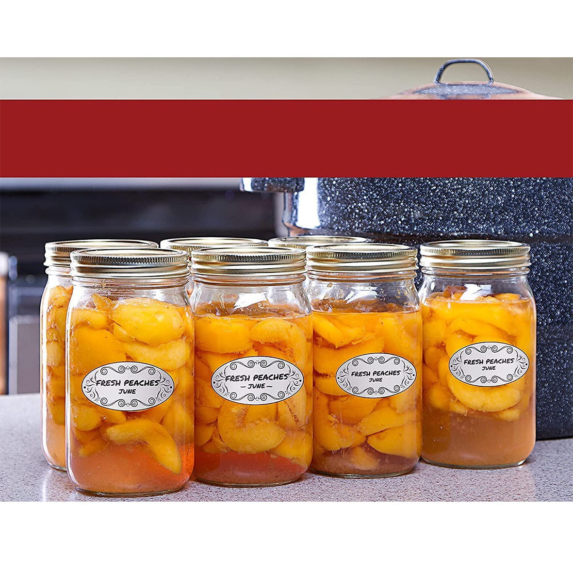 Food Storage Jar Labels - 150Pcs Oval Canning Labels Blank stickers
