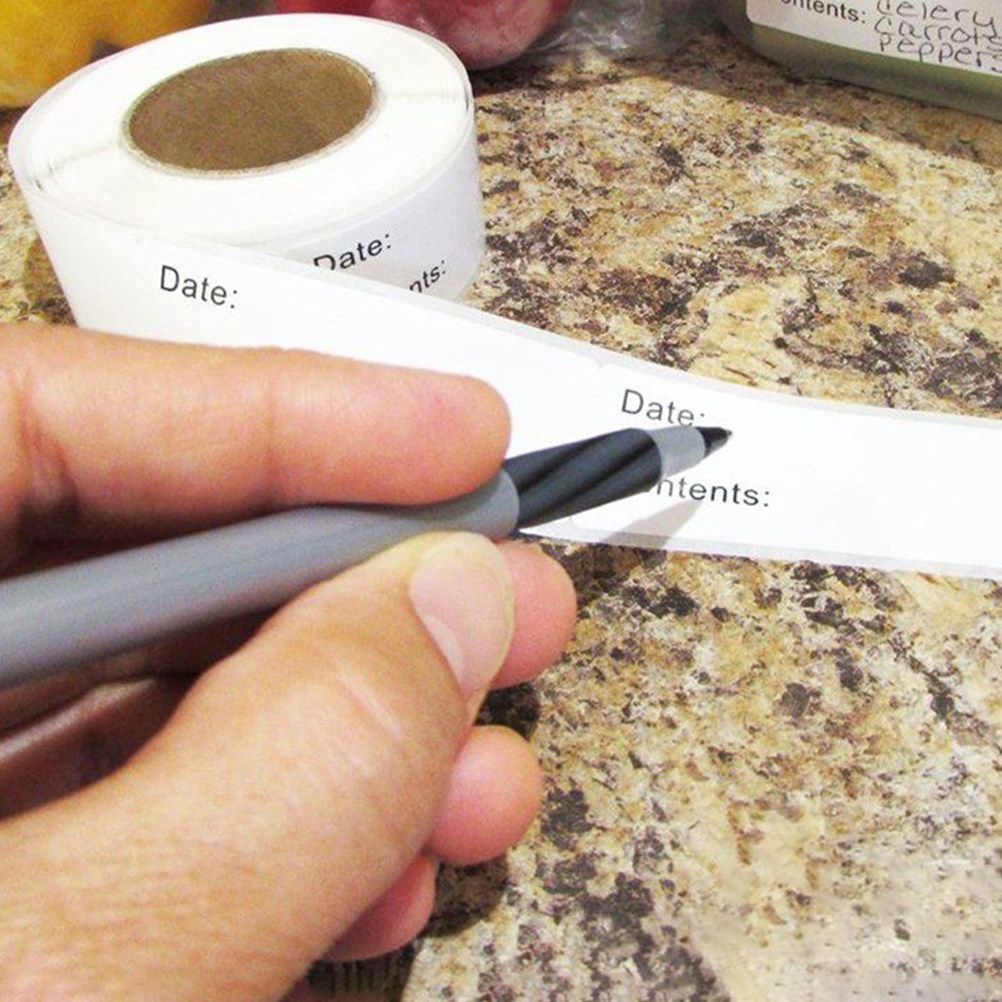 Food Storage Jar Labels - 1 Roll Writeable Food Storage Stickers