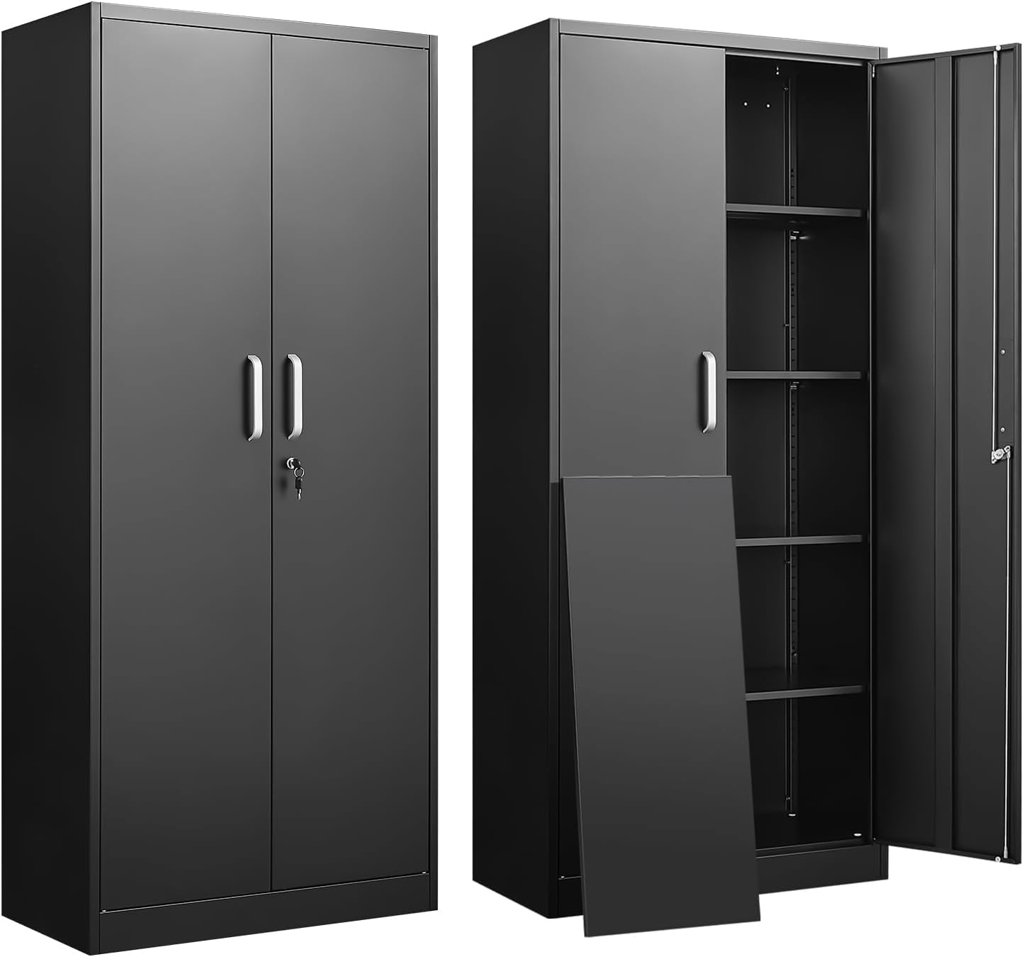 Food Storage For Room - Metal Storage Cabinet With Adjustable Shelves