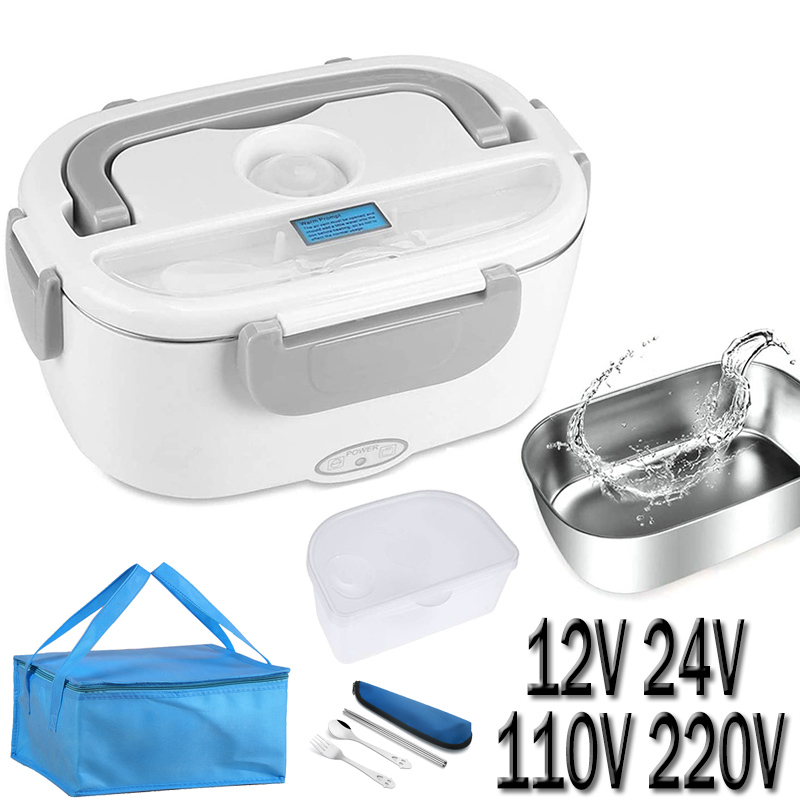 Portable Food Warmer - Stainless Steel Electric Heating Lunch Box