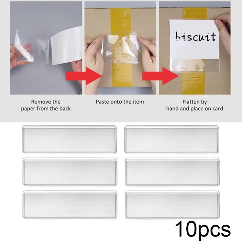 Food Storage Jar Labels - 10Pcs Transparent PVC Adhesive Shelf Label