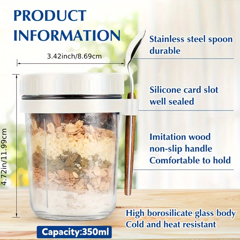1pc/2pcs Glass Oatmeal Cup, Ov - огляд і ціна Food Storage Glass