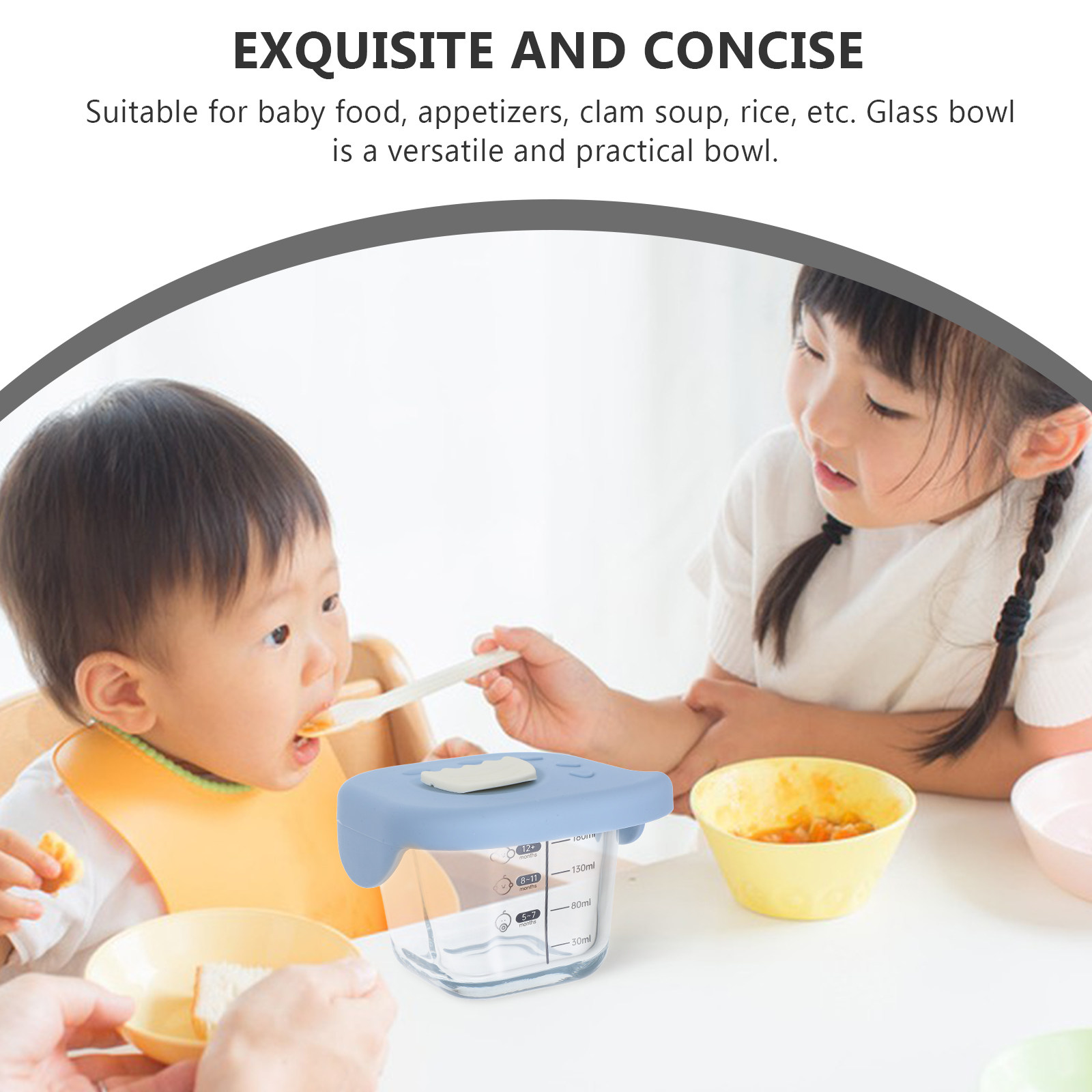 Glass Baby Feeding Bowl Clear  - огляд і ціна Food Storage Glass Containers Large