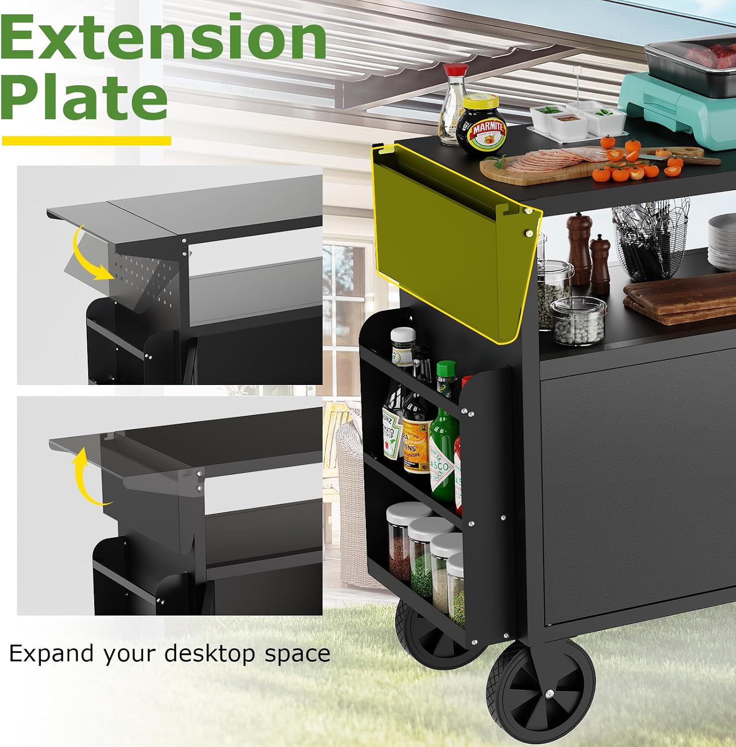 Outdoor Grill Cart Table With  - огляд і ціна Food Storage For Room