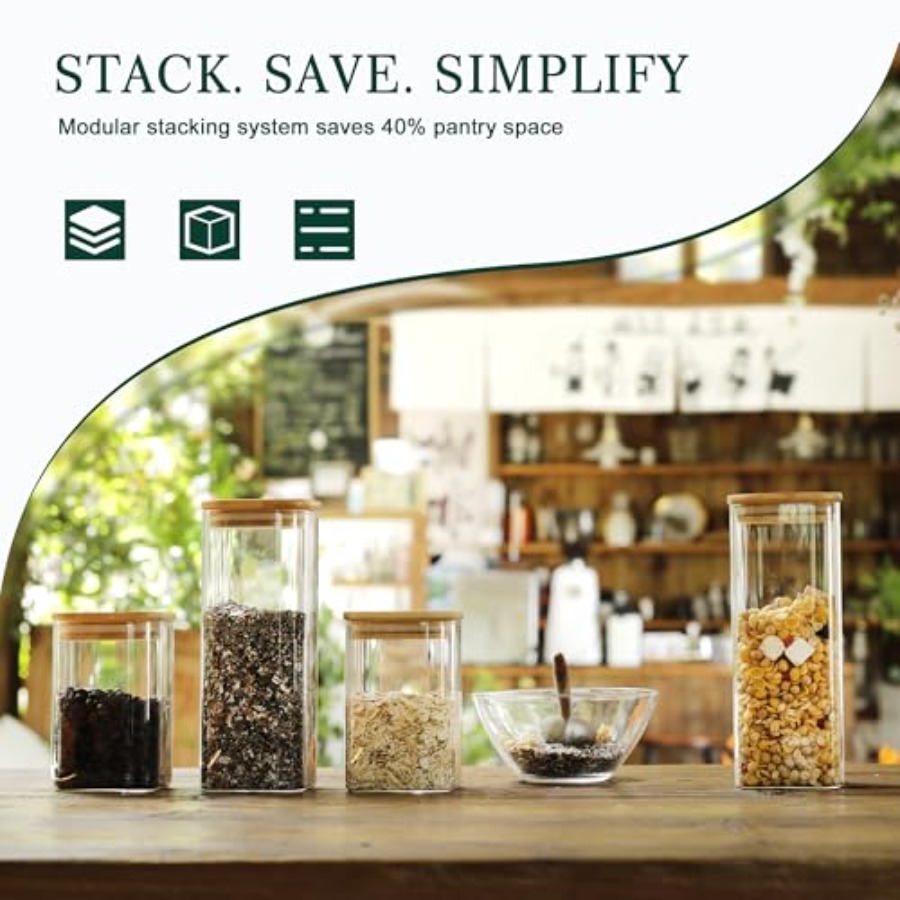 12-Pack Square Glass Storage J - огляд і ціна Food Storage Containers Glass