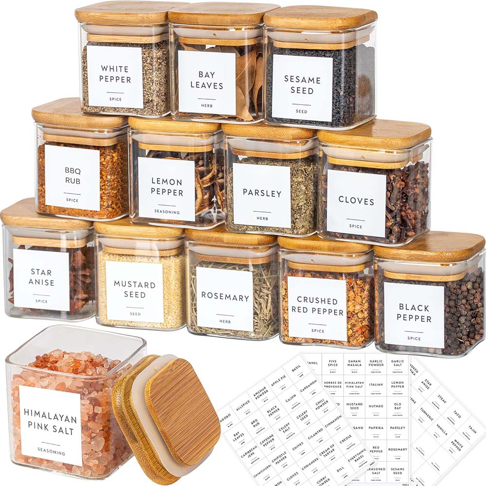 5oz Glass Jars Set with Spice  - огляд і ціна Food Storage Jar Labels