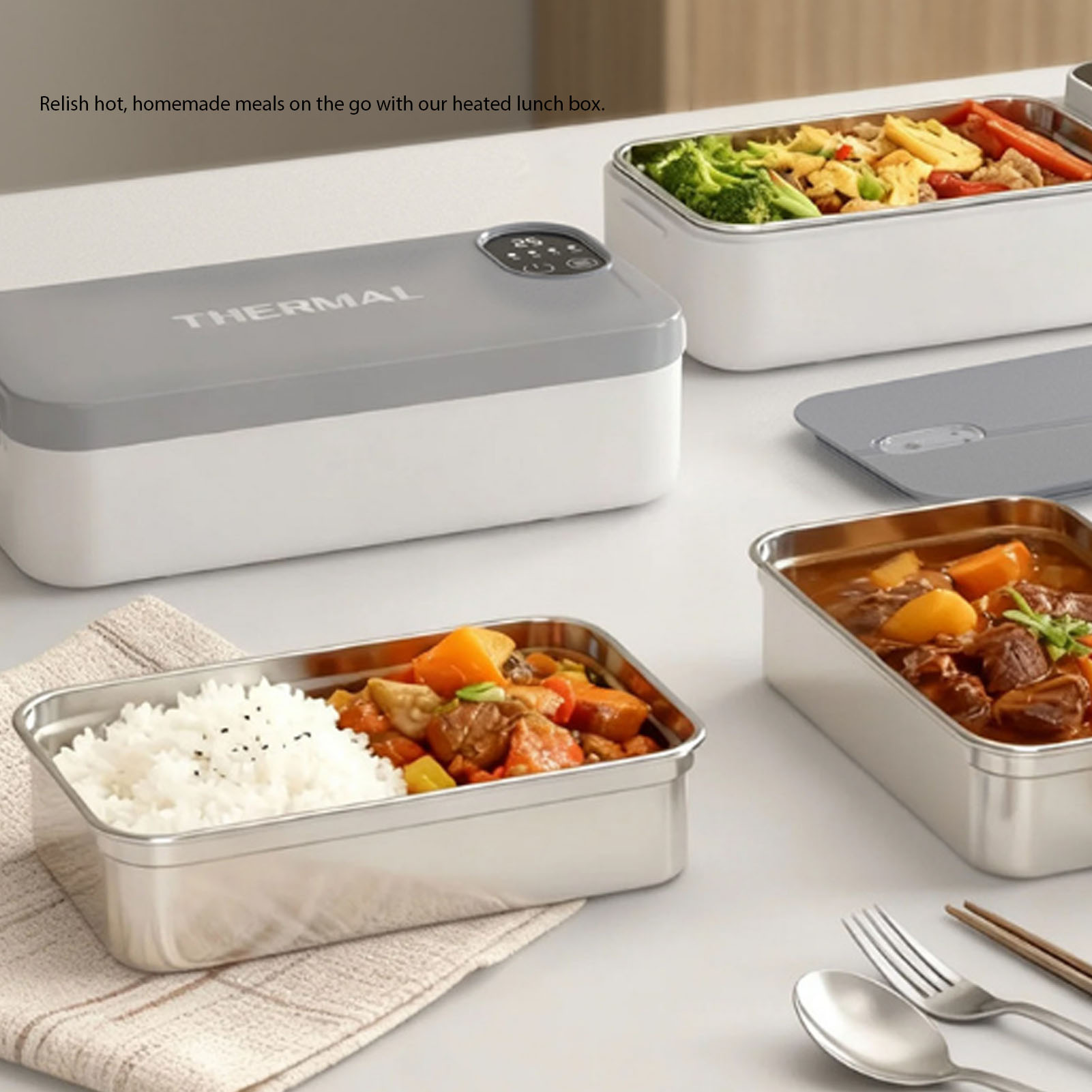Heated Lunch Box 304 Stainless - огляд і ціна Portable Food Warmer
