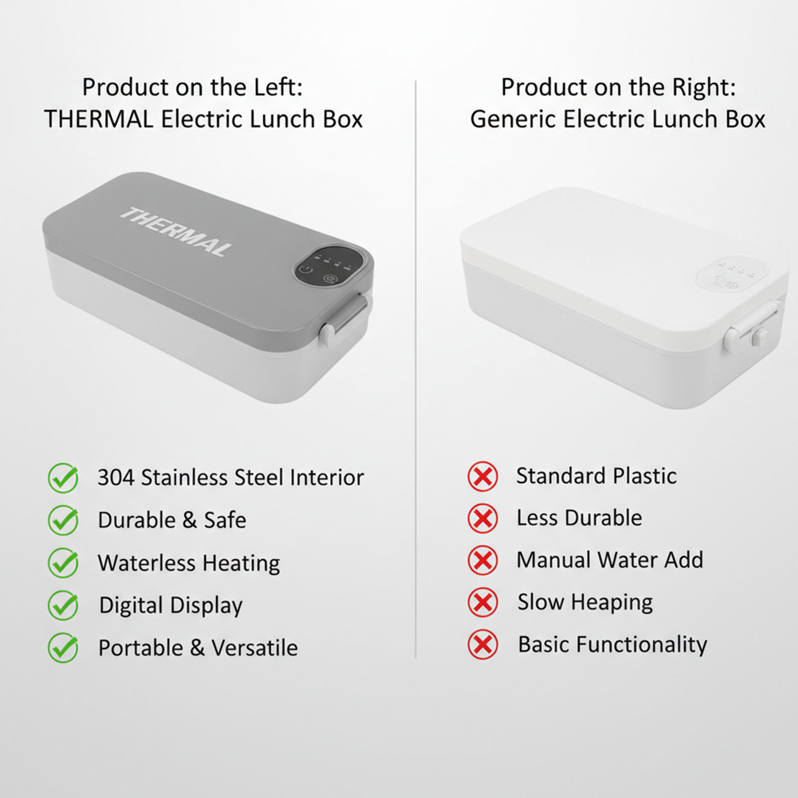 Heated Lunch Box 304 Stainless - огляд і ціна Portable Food Warmer