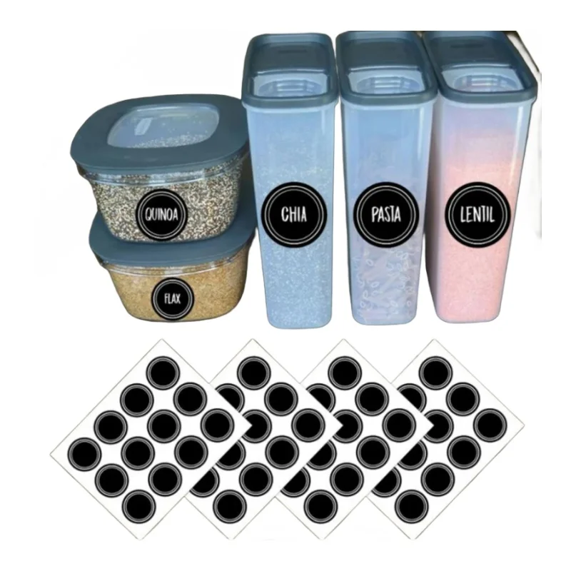 Waterproof Reusable Round Blac - огляд і ціна Food Storage Jar Labels
