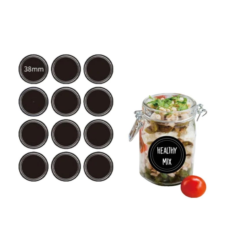 Waterproof Reusable Round Blac - огляд і ціна Food Storage Jar Labels