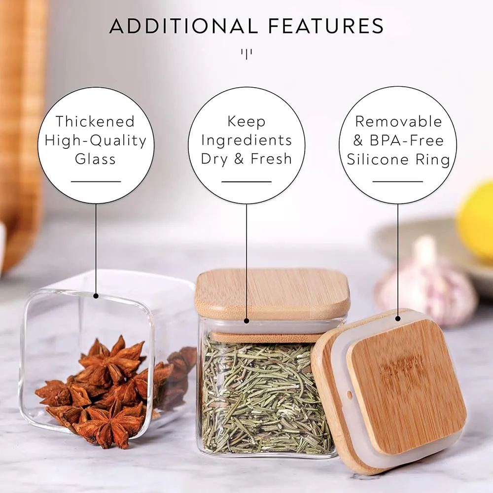 5oz Square Spice Jars with Bam - огляд і ціна Food Storage Jar Labels