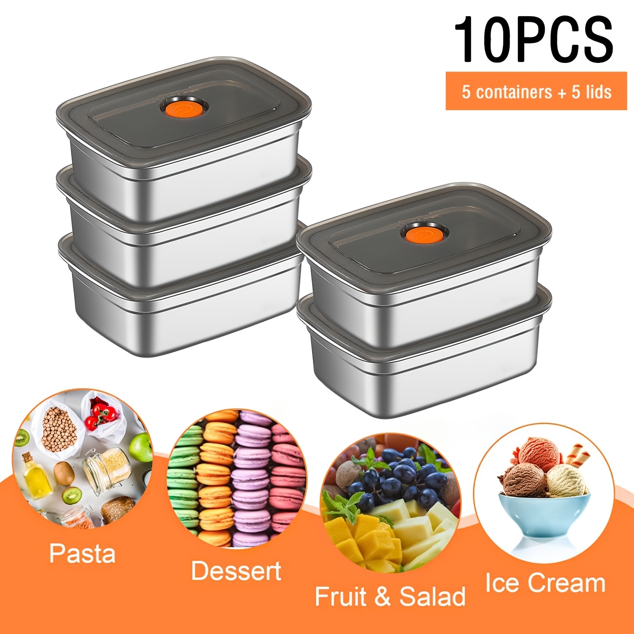 10-Piece Stainless Steel Food  - огляд і ціна Food Storage For Restaurant