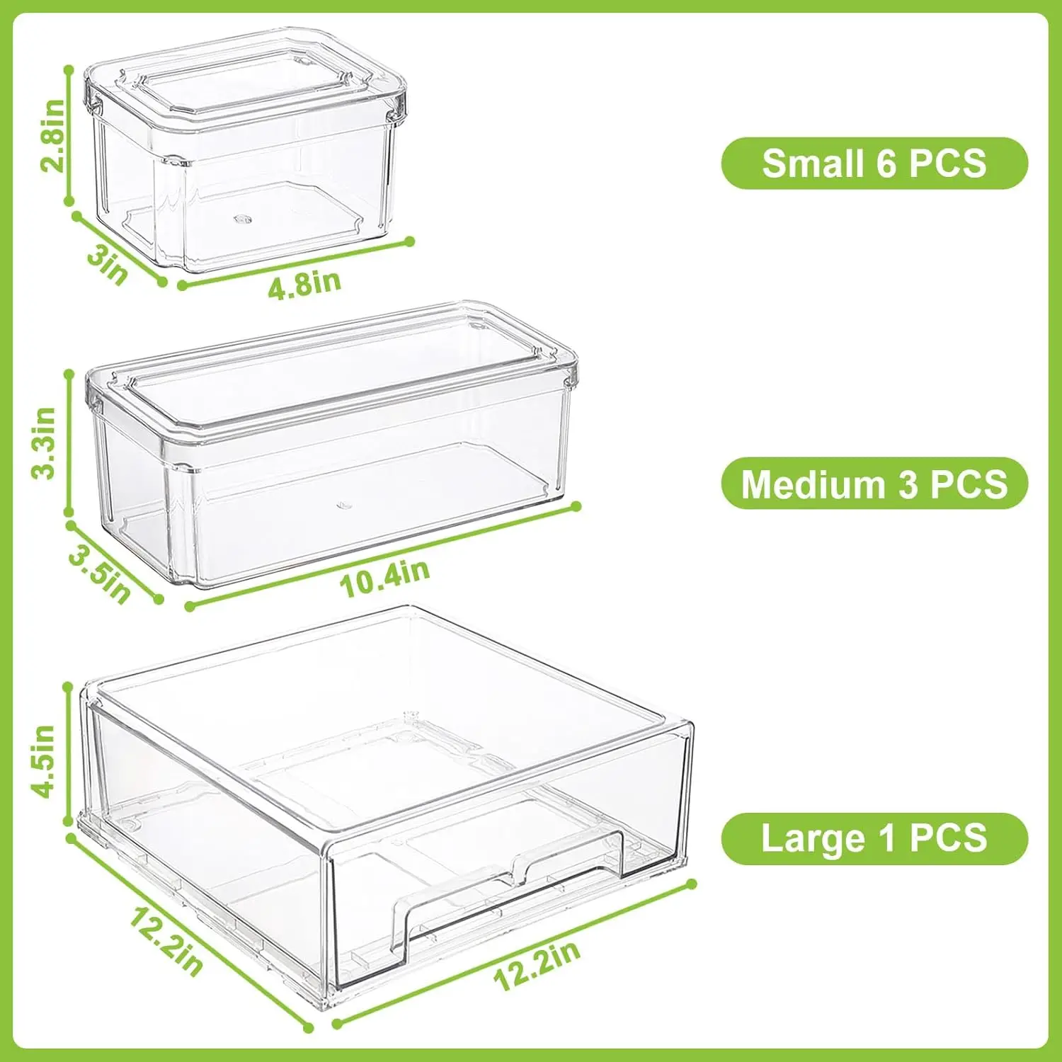 10/14Pcs Clear Fridge Organize - огляд і ціна Food Storage Without Pantry