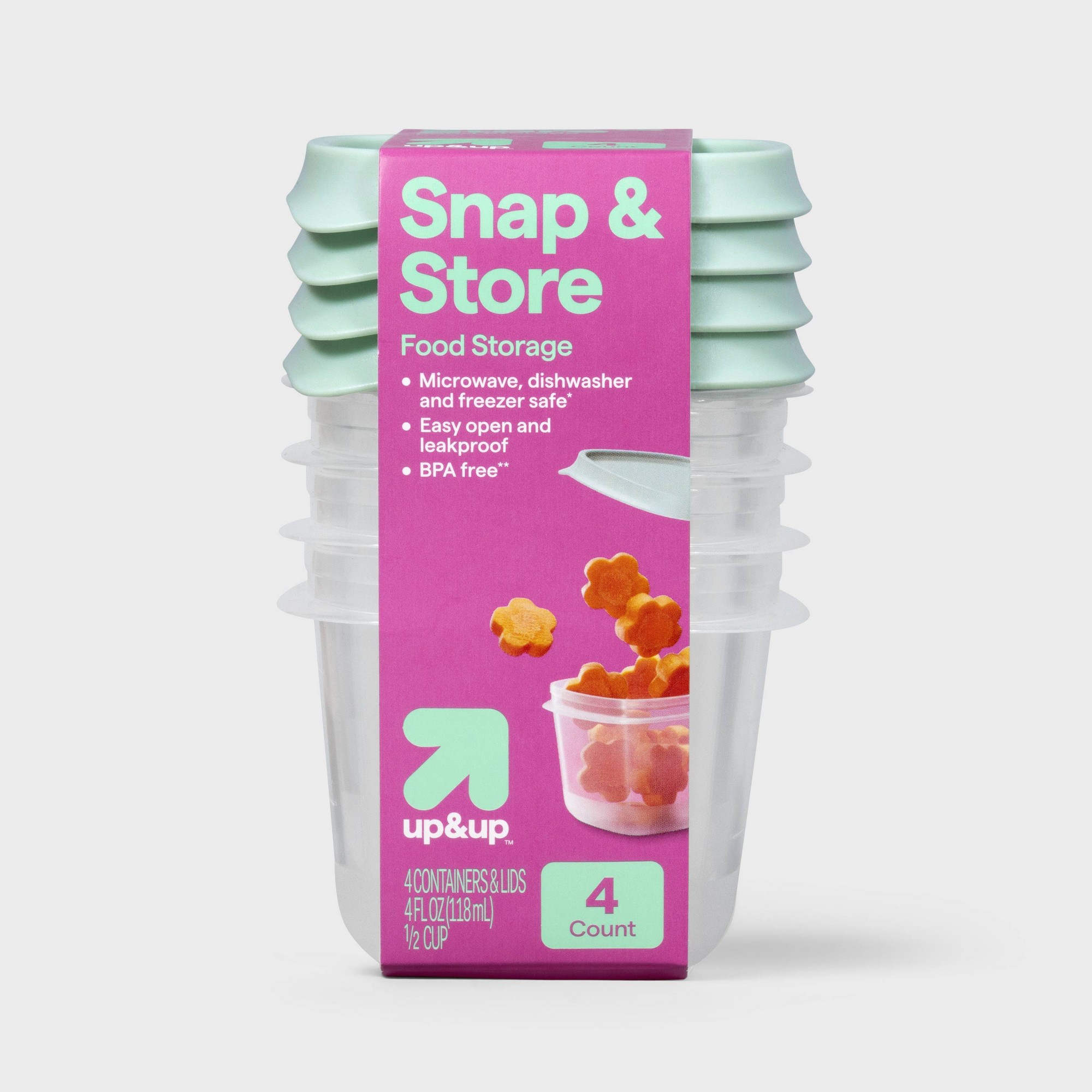 4ct Mini Square Half Cup Food  - огляд і ціна Food Storage Square Containers