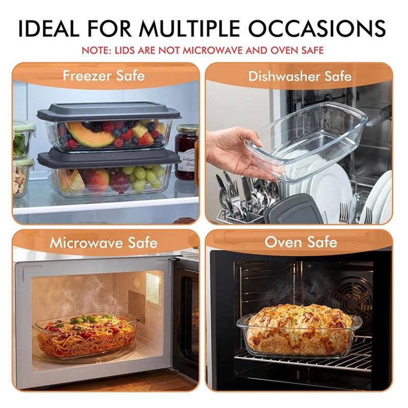 AA77 Glass Loaf Pan 7.6 Cups/1 - огляд і ціна Food Storage Glass Containers Large