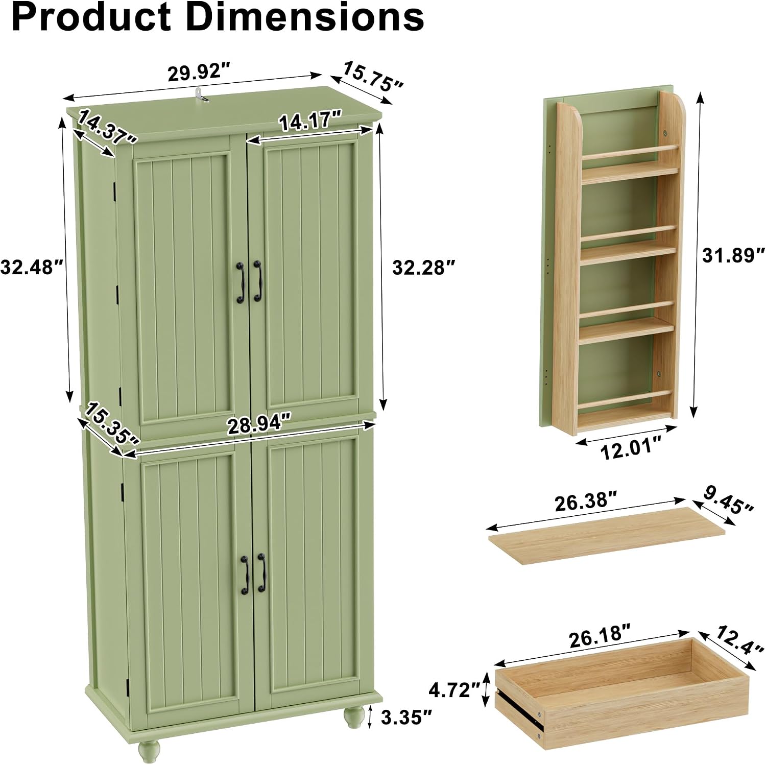 69 Inch Tall Farmhouse Kitchen - огляд і ціна Food Storage Without Pantry