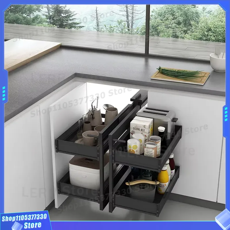 Double Pull Out Kitchen Cabine - огляд і ціна Food Storage Without Pantry