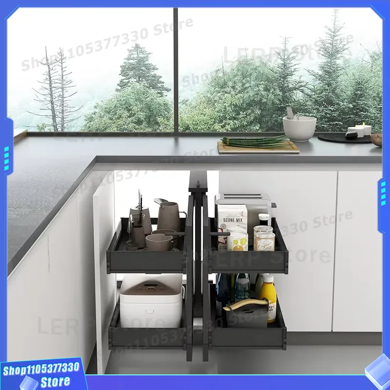Double Pull Out Kitchen Cabine - огляд і ціна Food Storage Without Pantry