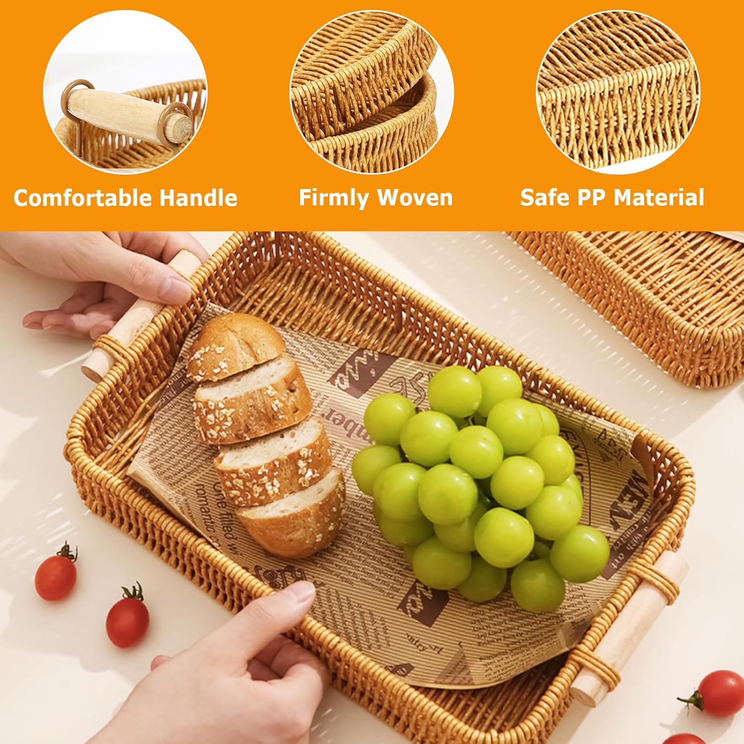 Wicker Tray Rectangular Rattan - огляд і ціна Food Storage For Restaurant