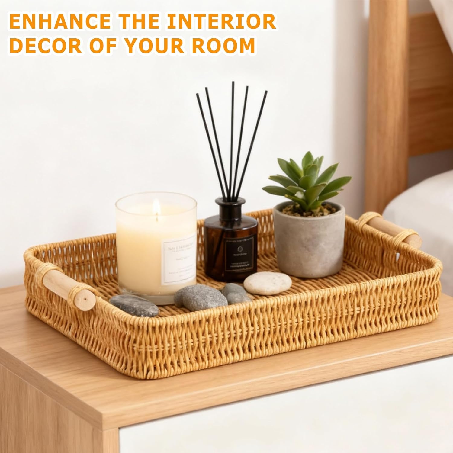 Wicker Tray Rectangular Rattan - огляд і ціна Food Storage For Restaurant