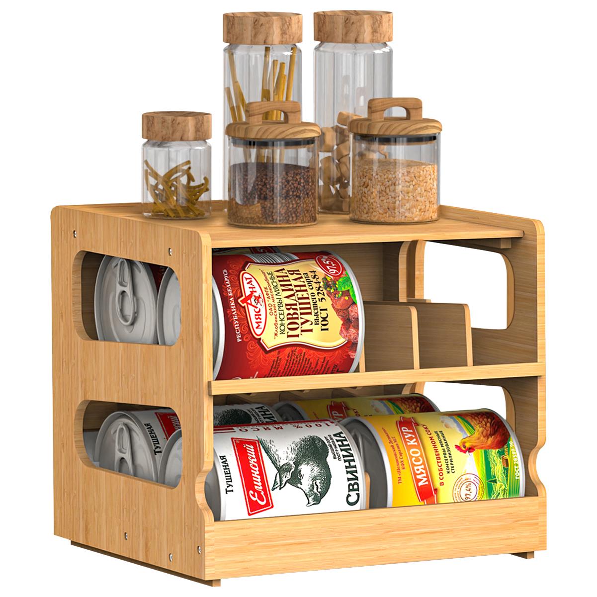 2-Tier Stackable Bamboo Can Or - огляд і ціна Food Storage Without Pantry