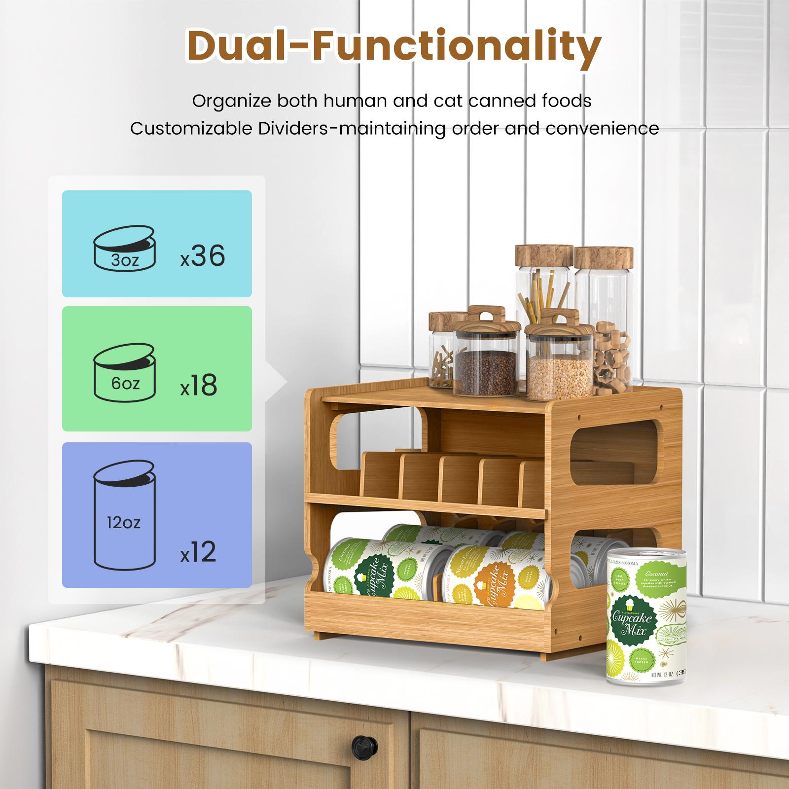 2-Tier Stackable Bamboo Can Or - огляд і ціна Food Storage Without Pantry