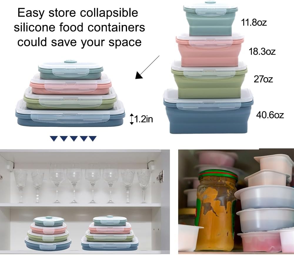 Collapsible Silicone Food Stor - огляд і ціна Food Storage Jar Set
