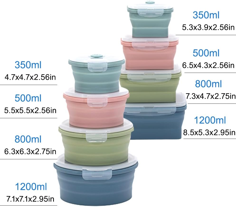 Collapsible Silicone Food Stor - огляд і ціна Food Storage Jar Set