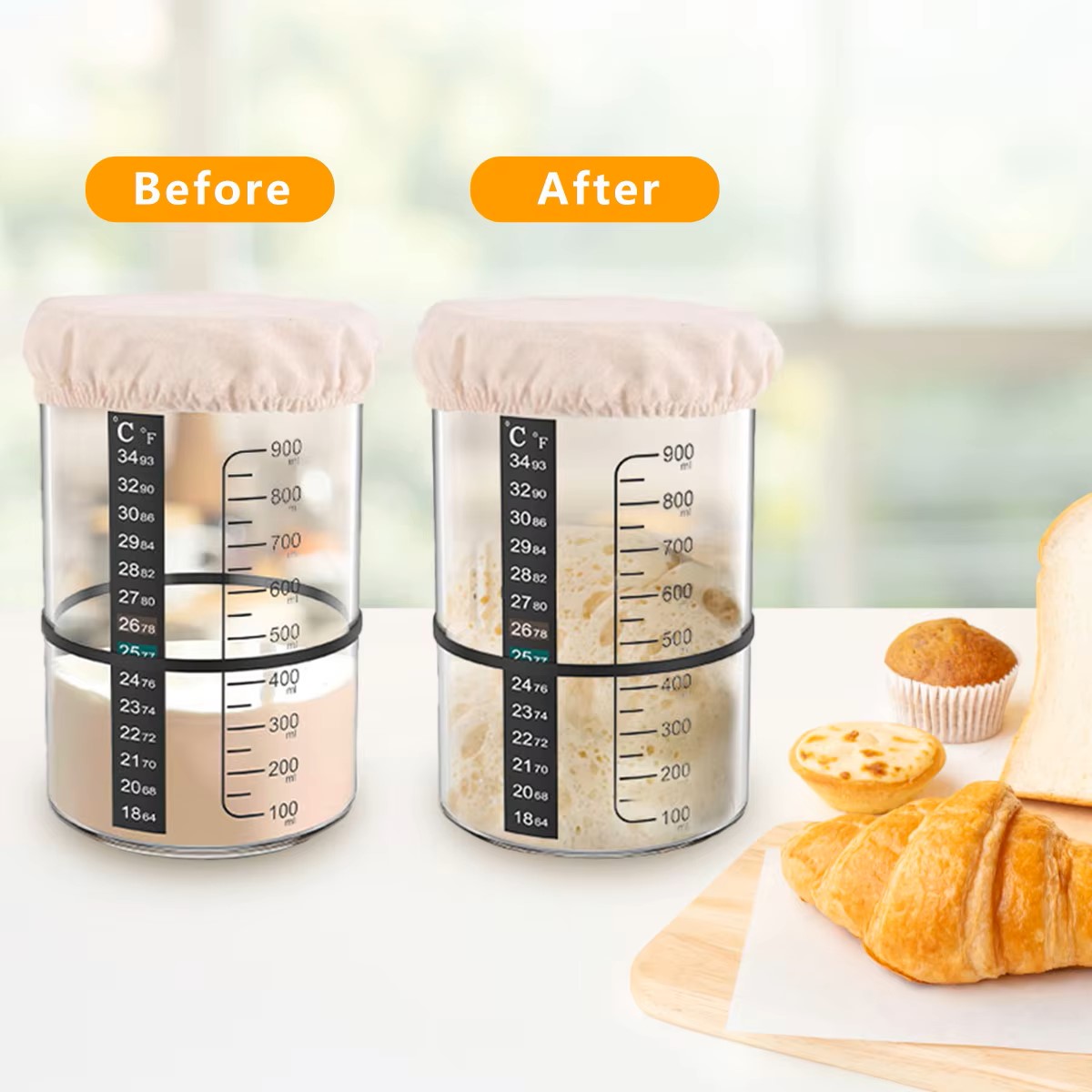 1500/900ml Sourdough Starter J - огляд і ціна Food Storage Containers Glass