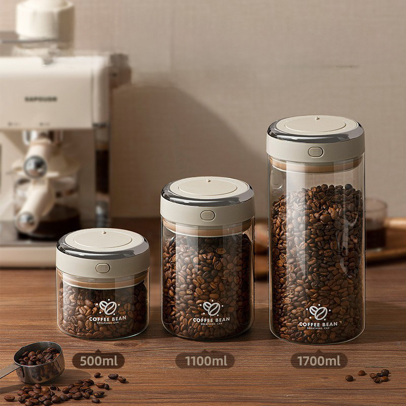 500/1100/1700ml Coffee Beans V - огляд і ціна Food Storage Containers Glass