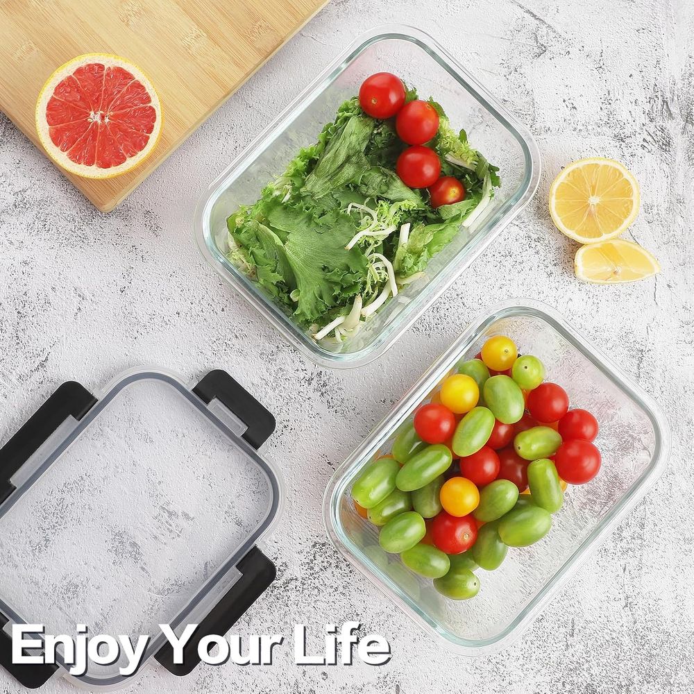 4-Piece 63oz Glass Food Storag - огляд і ціна Food Storage Containers Glass