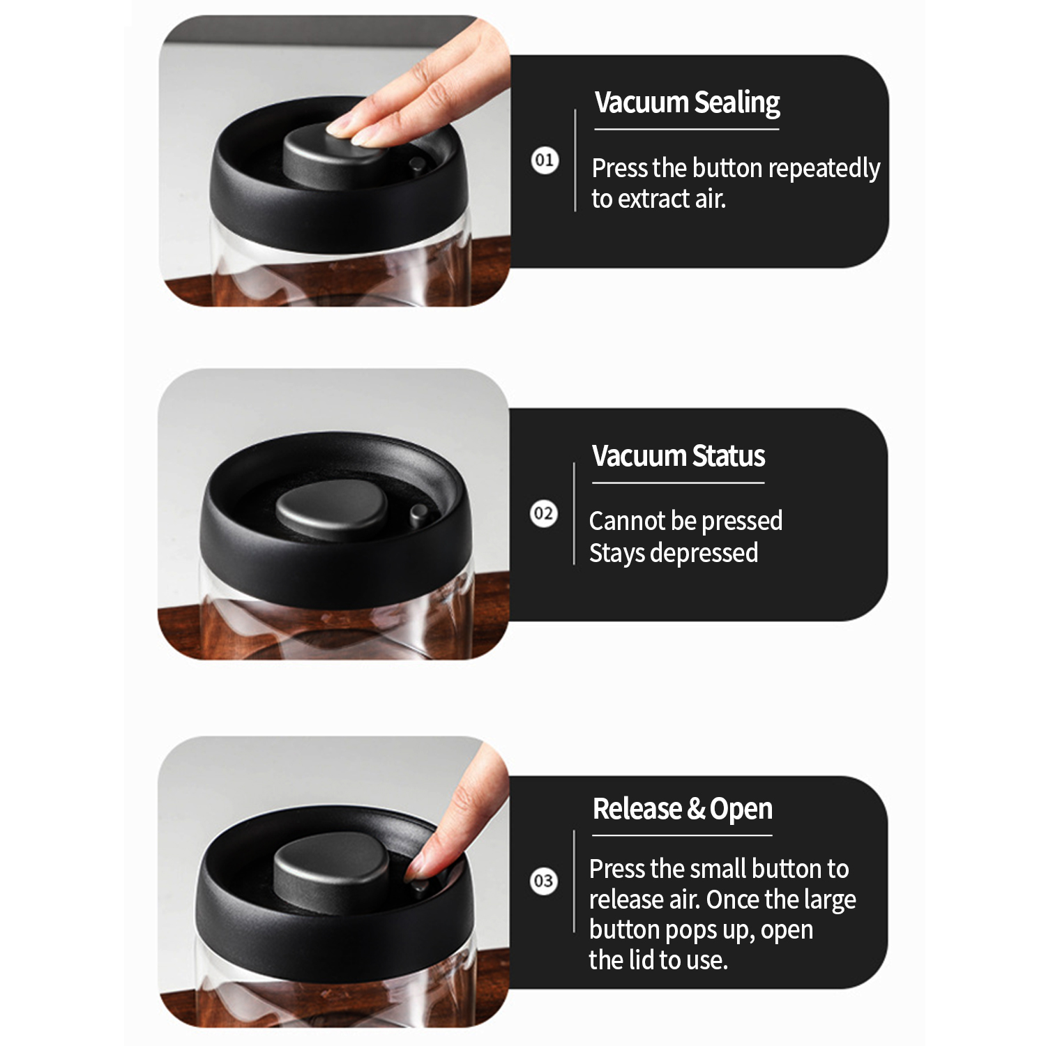 OANKR Vacuum Coffee Canister 5 - огляд і ціна Food Storage Containers Glass