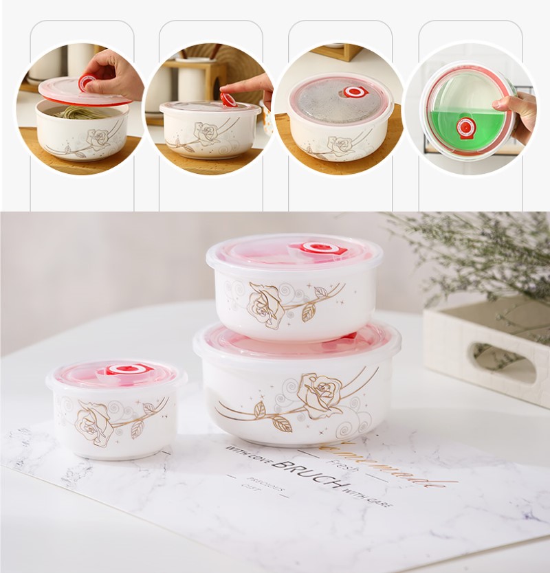 Three-piece set, fine bone chi - огляд і ціна Food Storage Hot