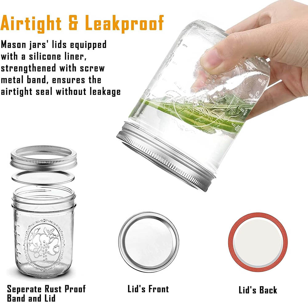 16oz Wide Mouth Mason Jars wit - огляд і ціна Mason Jar Wide Mouth