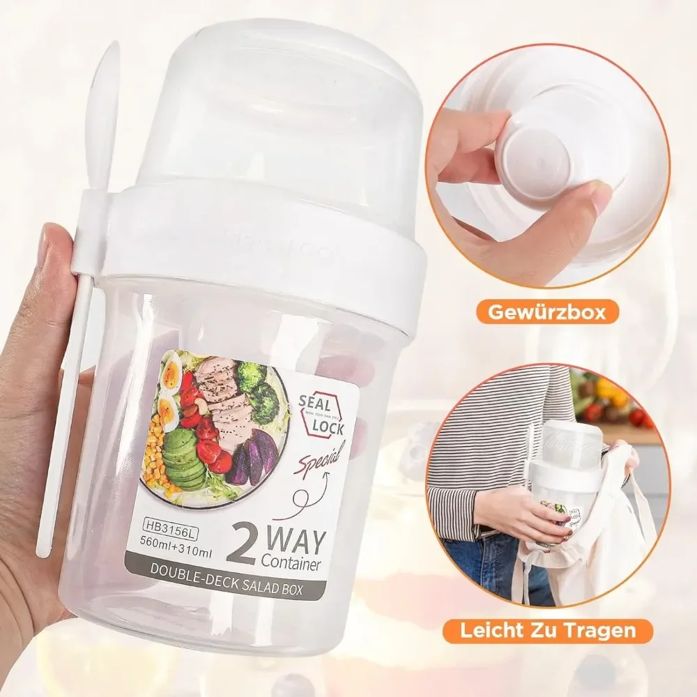 Salad Cup Breakfast Cups Porta - огляд і ціна Food Storage Jar Set