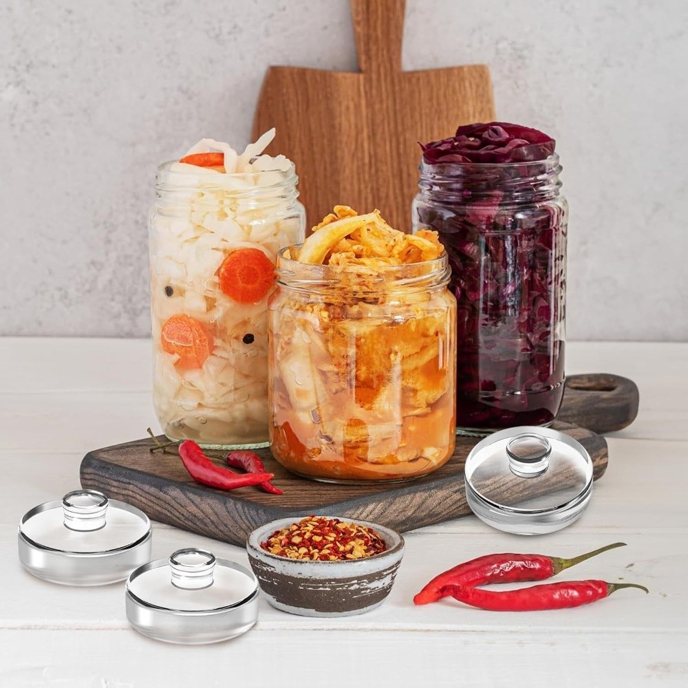 Fermented Glass Weights Clear  - огляд і ціна Mason Jar Wide Mouth