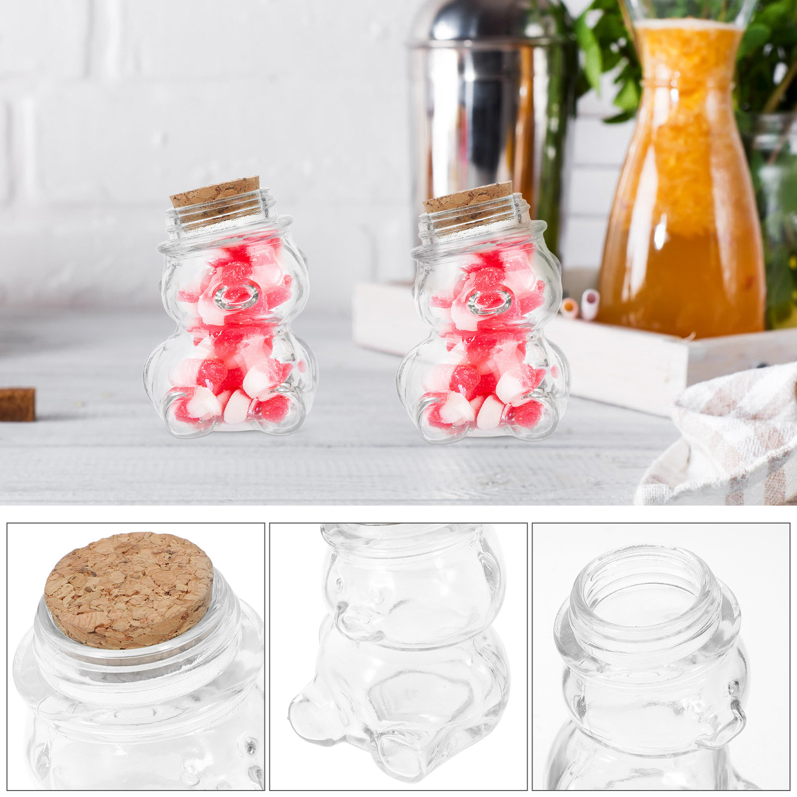 4Pcs Glass Candy Jar Set Trans - огляд і ціна Food Storage Containers Glass