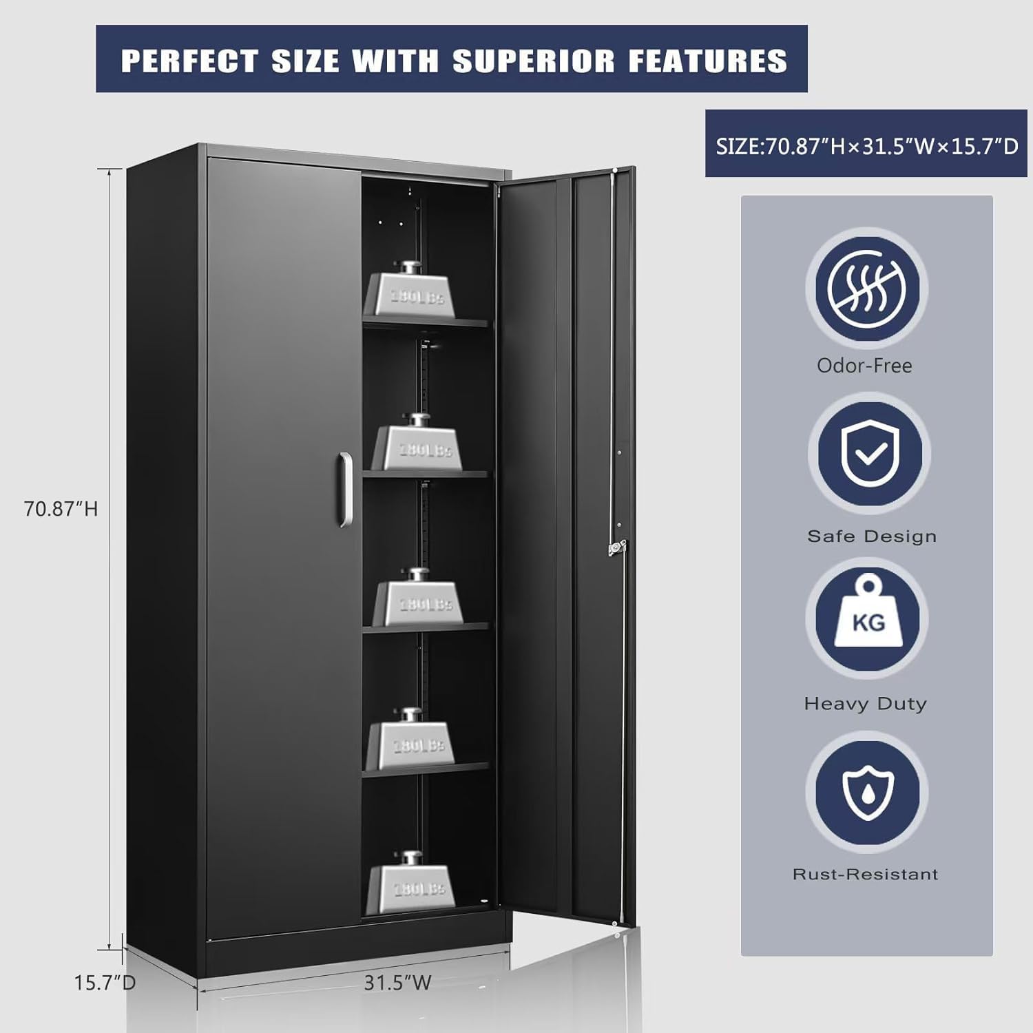 Metal Storage Cabinet With Adj - огляд і ціна Food Storage For Room