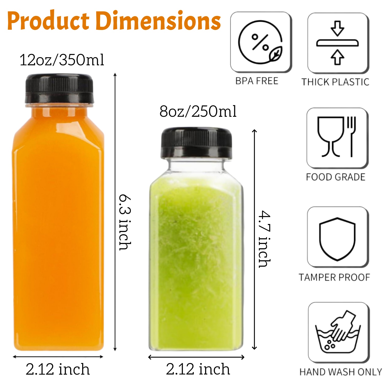 20-80pcs Plastic Juice Bottles - огляд і ціна Food Storage Jar Labels