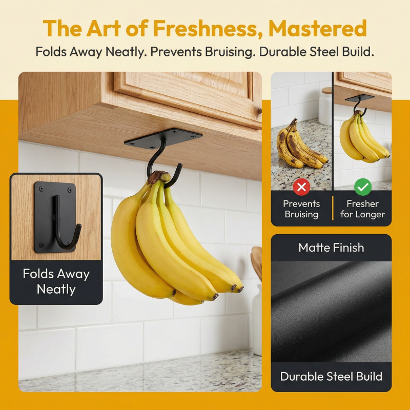 Black Metal Self-Adhesive Bana - огляд і ціна Food Storage For Room
